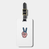 Vintage Patriottisch Vredesteken Hand Vector Desig Bagagelabel (Voorkant verticaal)