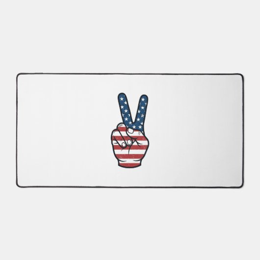 Vintage Patriottisch Vredesteken Hand Vector Desig Bureaumat (Voorkant)