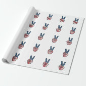 Vintage Patriottisch Vredesteken Hand Vector Desig Cadeaupapier (Uitgerold)