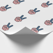 Vintage Patriottisch Vredesteken Hand Vector Desig Cadeaupapier (Hoek)