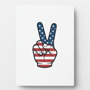 Vintage Patriottisch Vredesteken Hand Vector Desig Fotoplaat