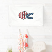 Vintage Patriottisch Vredesteken Hand Vector Desig Spandoek (Insitu)
