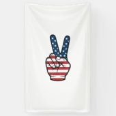 Vintage Patriottisch Vredesteken Hand Vector Desig Spandoek (Verticaal)