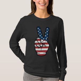 Vintage Patriottisch Vredesteken Hand Vector Desig T-shirt
