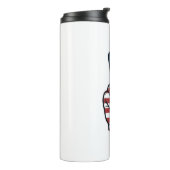 Vintage Patriottisch Vredesteken Hand Vector Desig Thermosbeker (Gedraaid links)