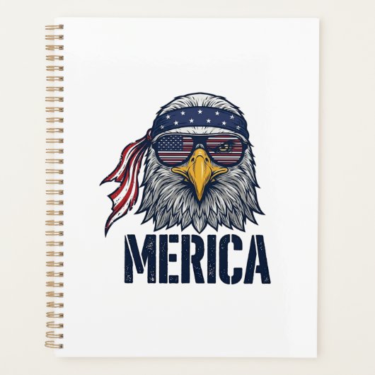 Vintage Patriottische Adelaar Merica Shirt Ontwerp Planner (Voorkant)