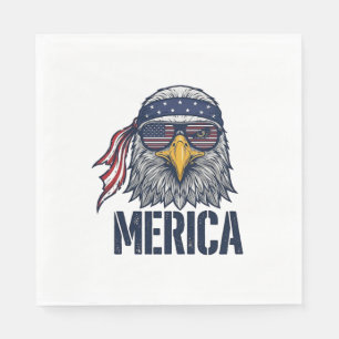 Vintage Patriottische Adelaar Merica Shirt Ontwerp Servet