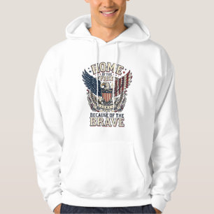 Vintage Patriottische Adelaar Thuis van de Vrije S Hoodie