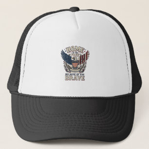 Vintage Patriottische Adelaar Thuis van de Vrije S Trucker Pet