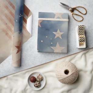Vintage Patriottische Amerikaanse Vlag Achtergrond Cadeaupapier