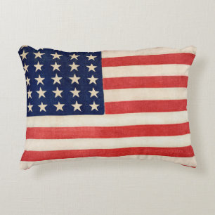 Vintage patriottische Amerikaanse vlag, vier juli Accent Kussen