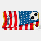 Vintage patriottische Amerikaanse vlag, vier juli Case-Mate iPhone Case (Achterkant (horizontaal))