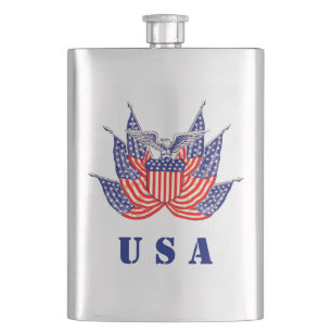 Vintage patriottische Amerikaanse vlag, vier juli Heupfles