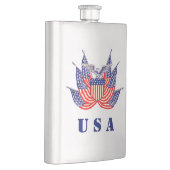 Vintage patriottische Amerikaanse vlag, vier juli Heupfles (Rechts)