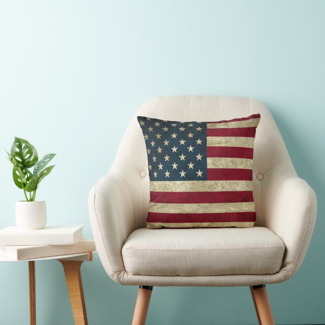 Vintage patriottische Amerikaanse vlag, vier juli Kussen (Stoel)