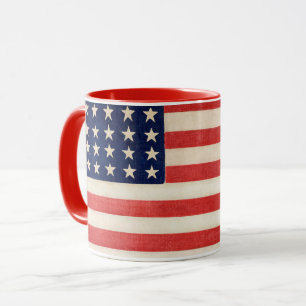 Vintage patriottische Amerikaanse vlag, vier juli Mok