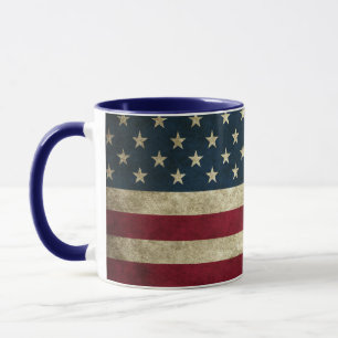 Vintage patriottische Amerikaanse vlag, vier juli Mok