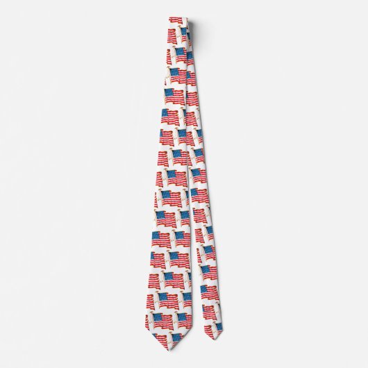 Vintage patriottische Amerikaanse vlag, vier juli Stropdas (Voorkant)