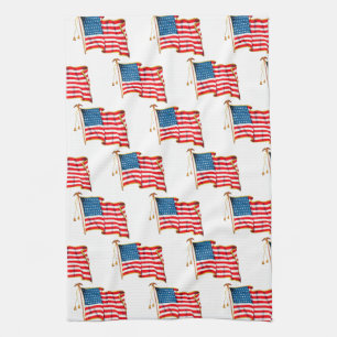 Vintage patriottische Amerikaanse vlag, vier juli Theedoek