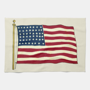 Vintage patriottische Amerikaanse vlag, vier juli Theedoek