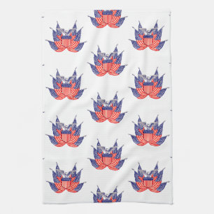 Vintage patriottische Amerikaanse vlag, vier juli Theedoek