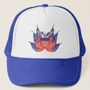 Vintage patriottische Amerikaanse vlag, vier juli Trucker Pet