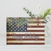 Vintage Patriottische Amerikaanse Vlag Zakelijk Be Feestdagenkaart (Staand voorkant)