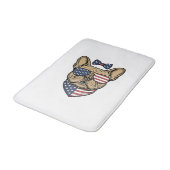 Vintage Patriottische Franse Bulldog Vector Kunst_ Badmat (Gekanteld)