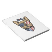 Vintage Patriottische Franse Bulldog Vector Kunst_ Notitieblok (Schuin)
