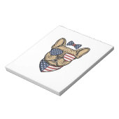 Vintage Patriottische Franse Bulldog Vector Kunst_ Notitieblok (Linkerzijde)