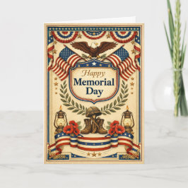 Vintage Patriottische Herdenkingsdag Kaart