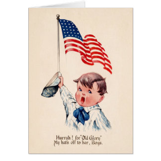 Vintage Patriottische Jongen Amerikaanse Vlag 4 ju