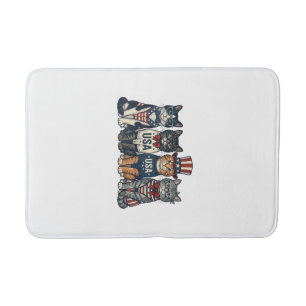 Vintage Patriottische Katten USA Shirt Ontwerp_1 Badmat