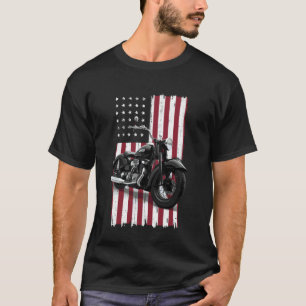 Vintage Patriottische Motorfiets - USA Vlag Retro T-shirt
