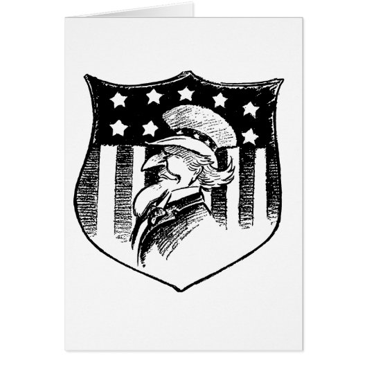 Vintage Patriottische Oom Sam en Amerikaanse Vlag (Voorkant)