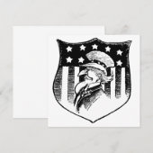 Vintage Patriottische Oom Sam en Amerikaanse Vlag (Voorkant / Achterkant)