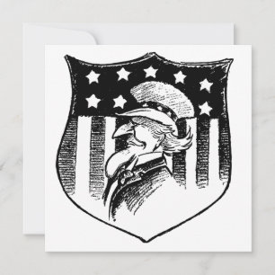 Vintage Patriottische Oom Sam en Amerikaanse Vlag