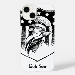 Vintage Patriottische Oom Sam en Amerikaanse Vlag Case-Mate iPhone 14 Hoesje