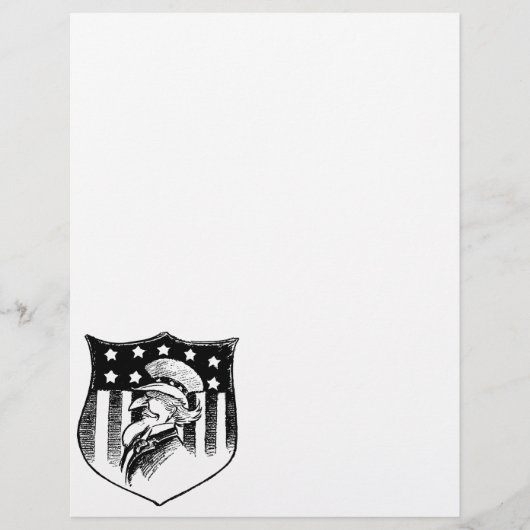 Vintage Patriottische Oom Sam en Amerikaanse Vlag Flyer (Voorkant)