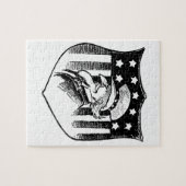 Vintage Patriottische Oom Sam en Amerikaanse Vlag Legpuzzel (Horizontaal)