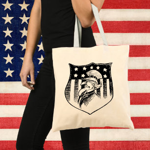 Vintage Patriottische Oom Sam en Amerikaanse Vlag Tote Bag