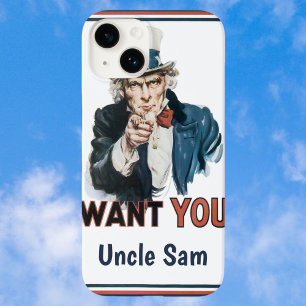 Vintage Patriottische Oom Sam Ik Wil JOU iPhone 15 Case