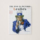 Vintage patriottische Oom Sam-magazinecoverkunst Legpuzzel (Verticaal)