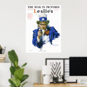 Vintage patriottische Oom Sam-magazinecoverkunst Poster (Thuiskantoor)