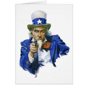 Vintage Patriottische Oom Sam met Sterrenhoed en G