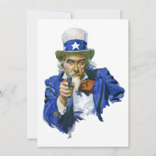 Vintage Patriottische Oom Sam met Sterrenhoed en G