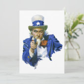 Vintage Patriottische Oom Sam met Sterrenhoed en G (Staand voorkant)