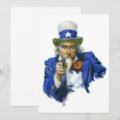 Vintage Patriottische Oom Sam met Sterrenhoed en G (Voorkant / Achterkant)