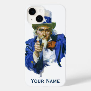 Vintage Patriottische Oom Sam met Sterrenhoed en G Case-Mate iPhone Case