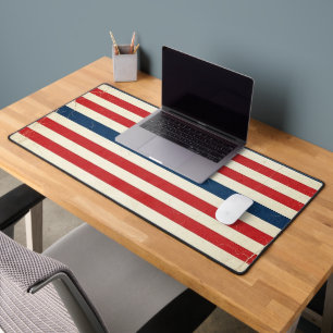 Vintage Patriottische Rode Witte Blauwe Strepen Bureaumat